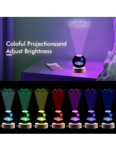 Luz Nocturna 3D de Cristal Mariposa Shellvcase 8 cm con Control Remoto