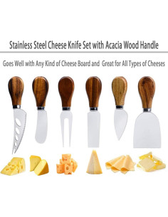 Juego de Cuchillos para Queso KT-GARY 6 Piezas Acero Inoxidable 2