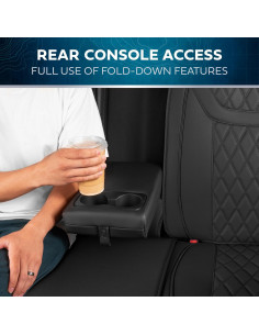 Funda de Asiento Trasero MotorBox Cuero Sintético Ranch Negro 2