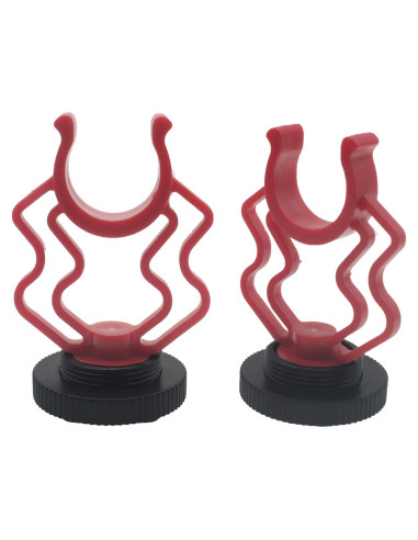 Soporte de Choque para Micrófono Rojo 2 Pcs ABS Metal