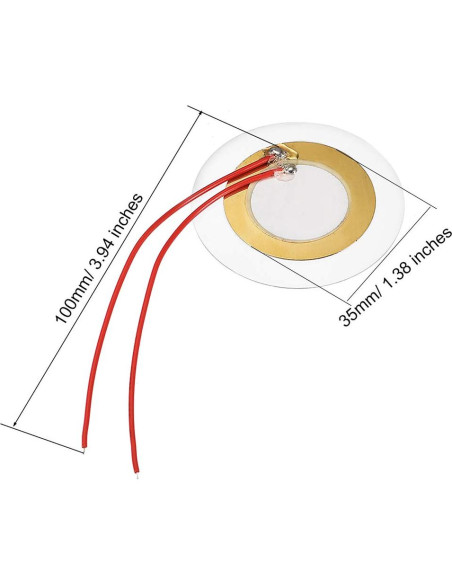 Discos Piezoeléctricos uxcell 35mm para Guitarra y Batería - 10 Pcs