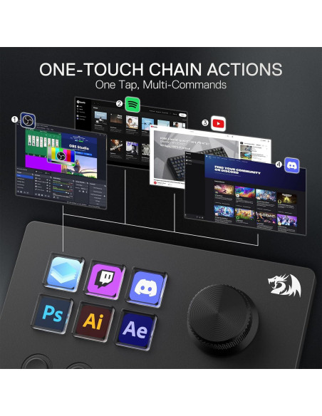 Controlador de Transmisión Redragon SS551 - Pad Macro Todo en Uno