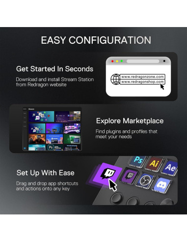 Controlador de Transmisión Redragon SS551 - Pad Macro Todo en Uno