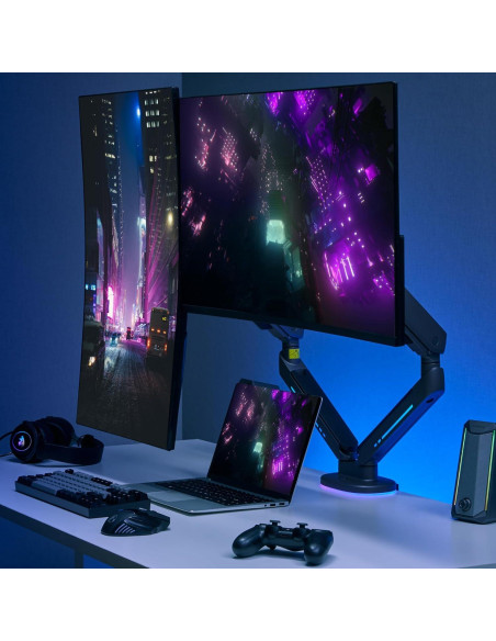Soporte de Escritorio para Monitor Gaming AVLT Doble 27-43" RGB Soporte de Escritorio para Monitor Gaming AVLT Doble 27-43" RGB