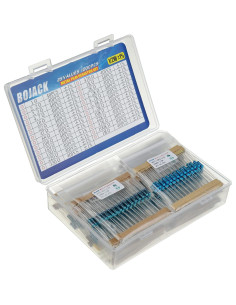 Kit de Resistencias BOJACK 1000 Pcs 25 Valores 1 Ohm-1M Ohm 1/2W 2