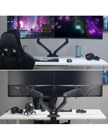 Soporte de Escritorio para Monitor Gaming AVLT Doble 27-43" RGB