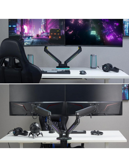 Soporte de Escritorio para Monitor Gaming AVLT Doble 27-43" RGB Soporte de Escritorio para Monitor Gaming AVLT Doble 27-43" RGB