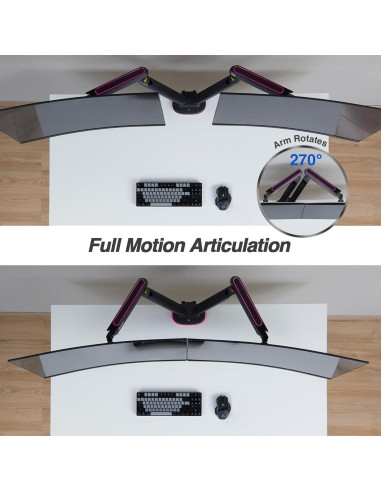 Soporte de Escritorio para Monitor Gaming AVLT Doble 27-43" RGB
