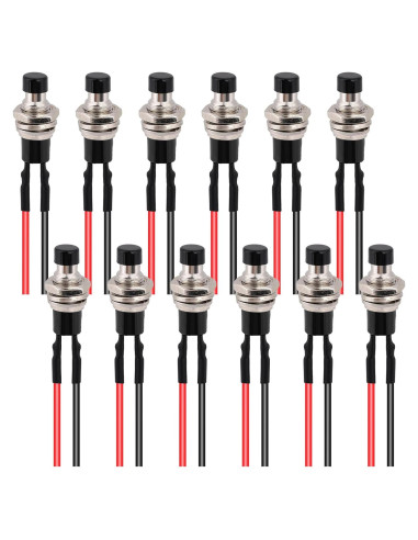12 Interruptores Pulsadores Momentáneos 7mm Salbsever 12V