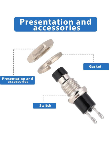 12 Interruptores Pulsadores Momentáneos 7mm Salbsever 12V