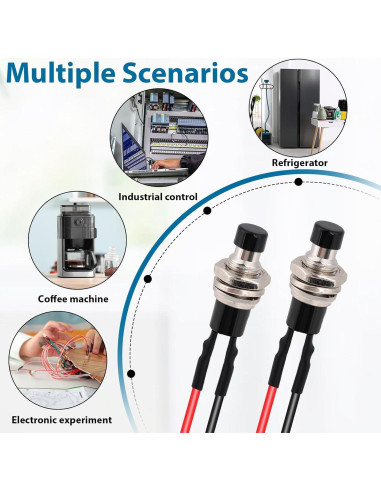 12 Interruptores Pulsadores Momentáneos 7mm Salbsever 12V