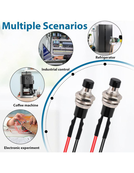 12 Interruptores Pulsadores Momentáneos 7mm Salbsever 12V