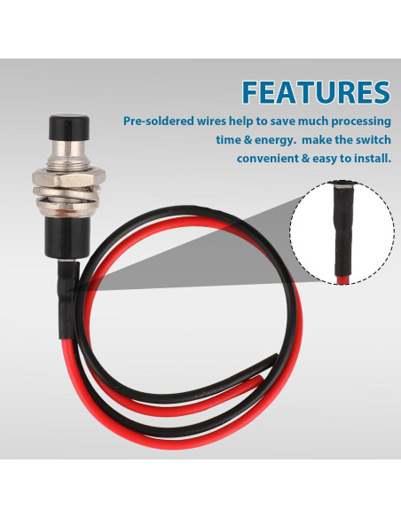 12 Interruptores Pulsadores Momentáneos 7mm Salbsever 12V