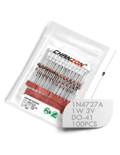 Paquete de 100 Diodos Zener Chanzon 1N4727A 1W 3V DO-41