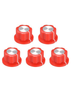 Perillas de Control Rotativas uxcell 5 Pcs 6.4mm Rojas