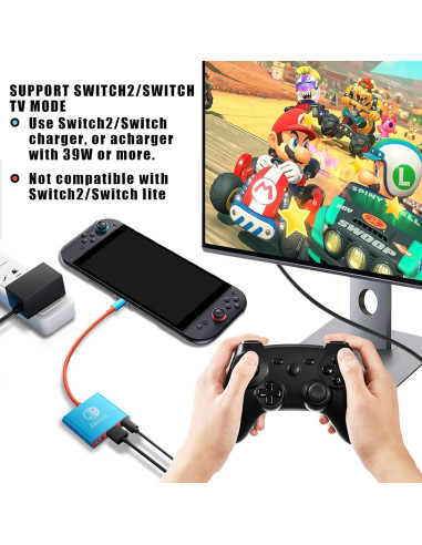 Adaptador USB C a HDMI DUEQID para Switch 2 4K 100W