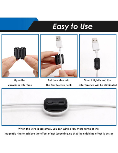 Clip de Núcleo de Ferrita Eoppen 28 Piezas 3.5-13mm RFI EMI