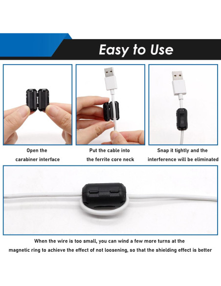 Clip de Núcleo de Ferrita Eoppen 28 Piezas 3.5-13mm RFI EMI