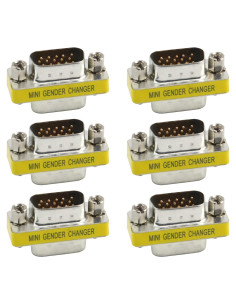 Adaptador VGA Macho a Macho 15 Pin Antrader - 6 Piezas