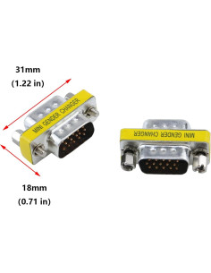 Adaptador VGA Macho a Macho 15 Pin Antrader - 6 Piezas 2