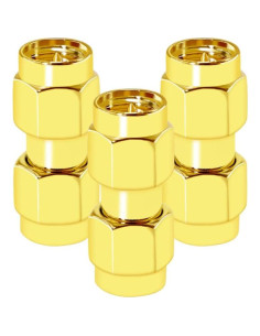 Adaptador Coaxial SMA Macho a Macho CNARIO 3 Piezas Dorado 2