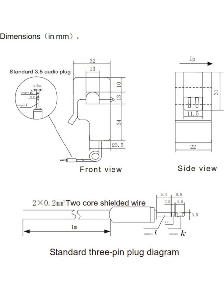 Sensor de Corriente SCT-013-020 SazkJere 0-20A 1V No Invasivo