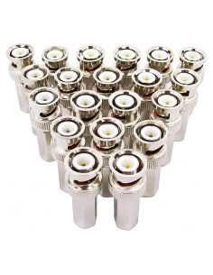20 Conectores BNC Macho para Cable Coaxial RG59 - 75 Ohm