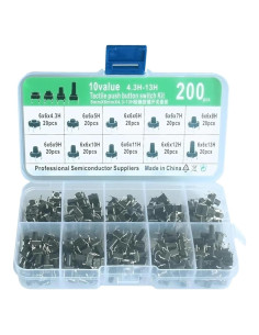 Kit de 200 Interruptores Táctiles 6x6mm hiBCTR con 10 Alturas