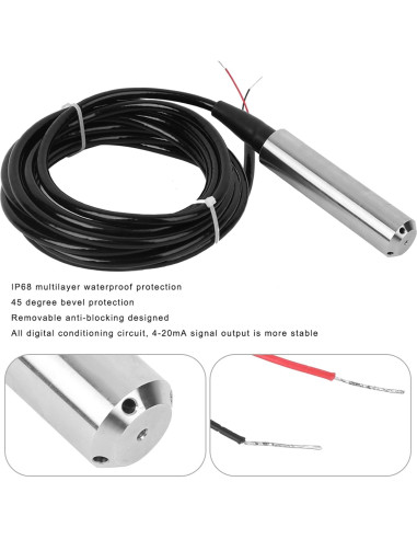 Sensor de Nivel de Líquido Hapivida 24VDC 4-20mA IP68 0-1m