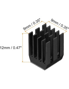 Disipador de Calor de Aluminio MECCANIXITY 22 Pcs 9x9x12mm Negro 2