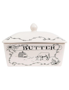 Plato de Mantequilla Creative Co-Op con Tapa 17.15x10.16cm