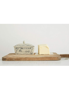 Plato de Mantequilla Creative Co-Op con Tapa 17.15x10.16cm 2