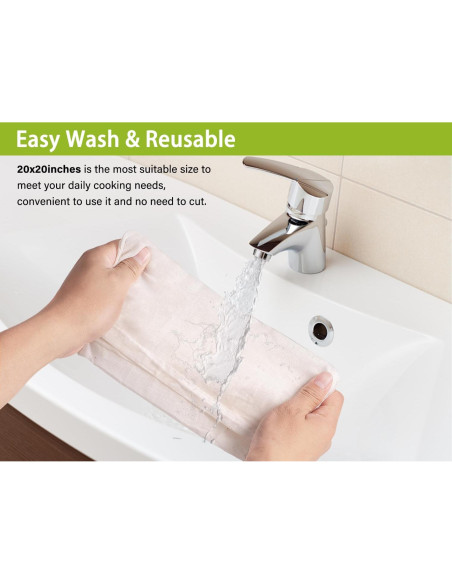 Paños de Queso Olicity 20x20 cm, 100% Algodón Orgánico - 2 Piezas