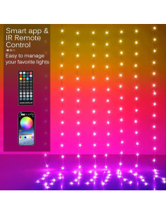 Luces de Cortina LED KepStars 144 RGB 2.44m x 1.83m Control APP 2