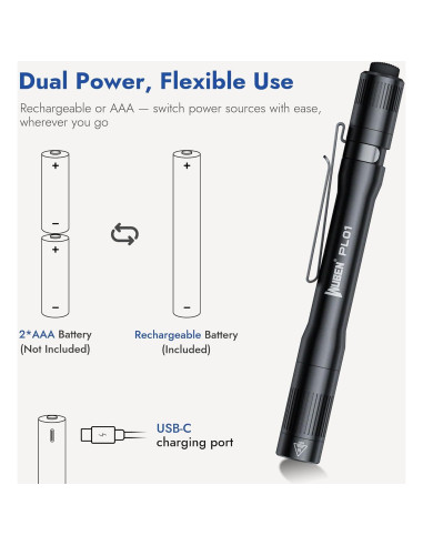 Linterna de bolígrafo WUBEN PL01 650 lúmenes recargable