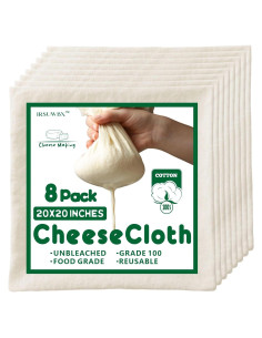 Paño de Queso Orgánico 8 Piezas 50x50 cm 100% Algodón