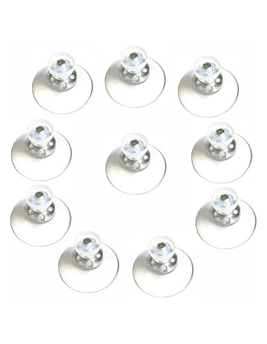 10 Ventosas de PVC Transparentes 41mm Bnafes para Pared