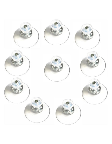 10 Ventosas de PVC Transparentes 41mm Bnafes para Pared