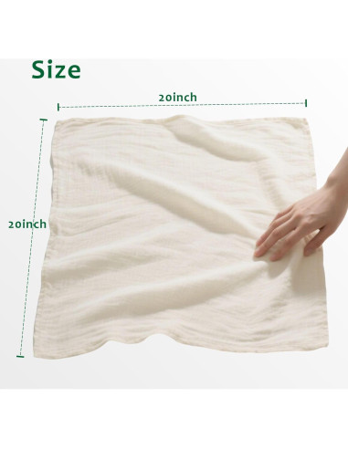 Paño de Queso Orgánico 8 Piezas 50x50 cm 100% Algodón