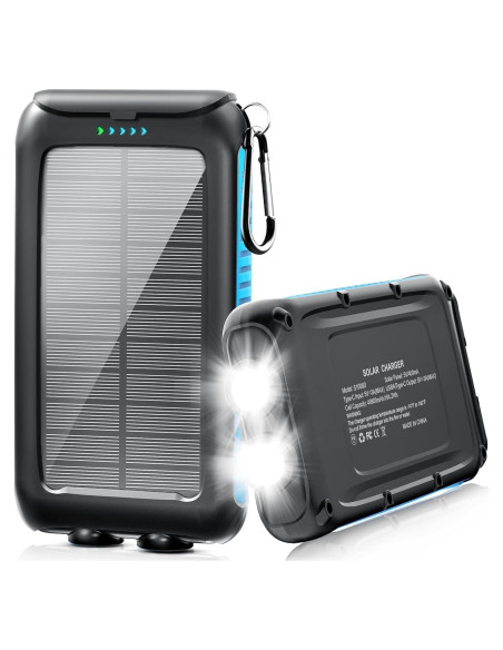 Banco de Energía Solar 49800mAh Kepswim con Linterna LED