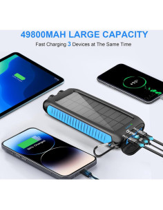 Banco de Energía Solar 49800mAh Kepswim con Linterna LED 2