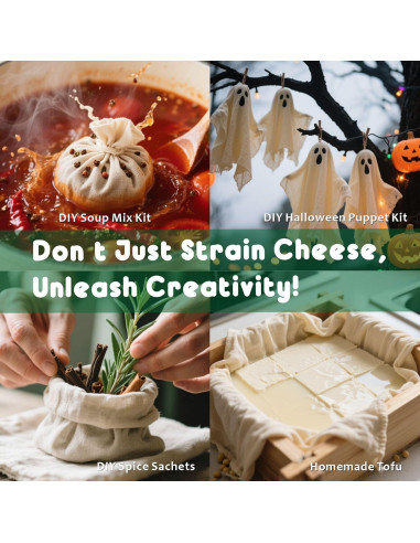 Paño de Queso Orgánico 8 Piezas 50x50 cm 100% Algodón