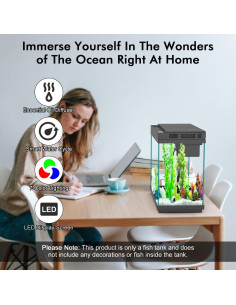 Acuario Inteligente Rechale 9L con Bomba Silenciosa y LED RGB 2