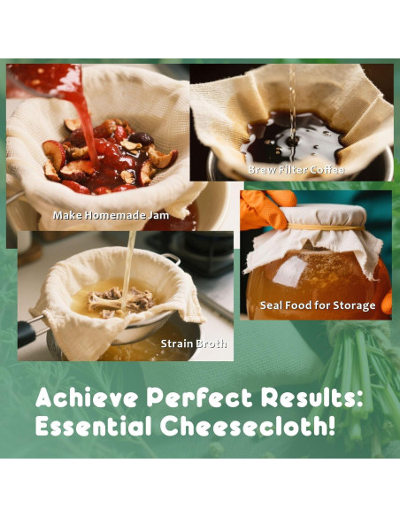 Paño de Queso Orgánico 8 Piezas 50x50 cm 100% Algodón