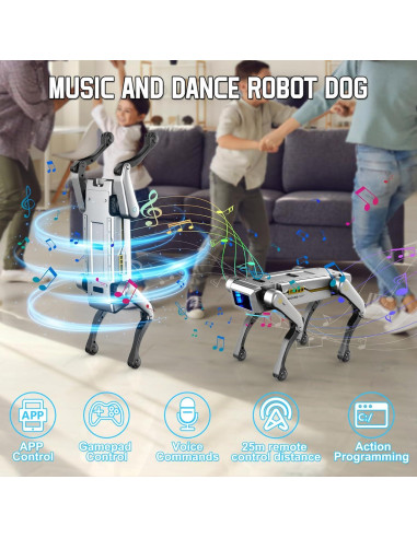 Perro Robot Inteligente SMARTECH Gris - Juguete STEM Programable