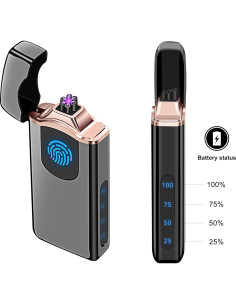 Encendedor de Plasma Triple Arco Lesbri Recargable USB Negro 2