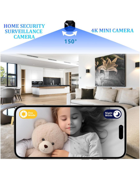 Cámara Mini STROBEAM HD con Visión Nocturna y Detección de Movimiento