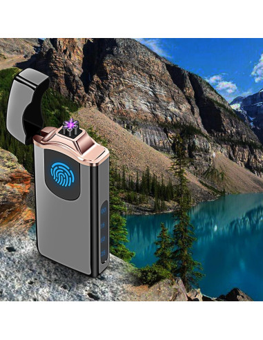 Encendedor de Plasma Triple Arco Lesbri Recargable USB Negro