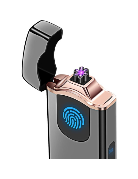 Encendedor de Plasma Triple Arco Lesbri Recargable USB Negro