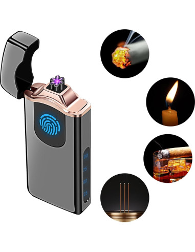 Encendedor de Plasma Triple Arco Lesbri Recargable USB Negro